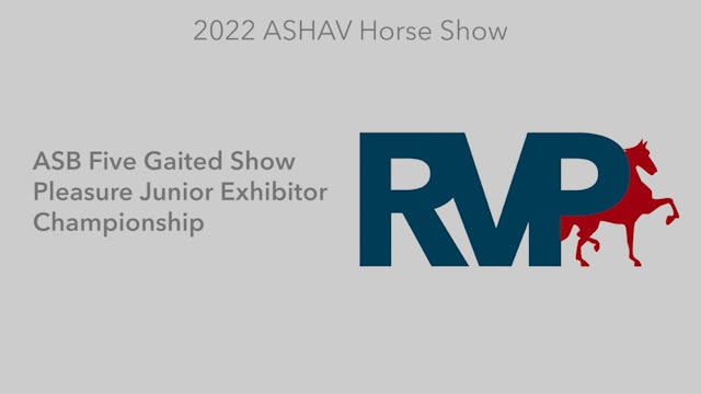 ASHAV22 - Class 112 - ASB Five Gaited Show Pleasure Junior Exhibitor Championship