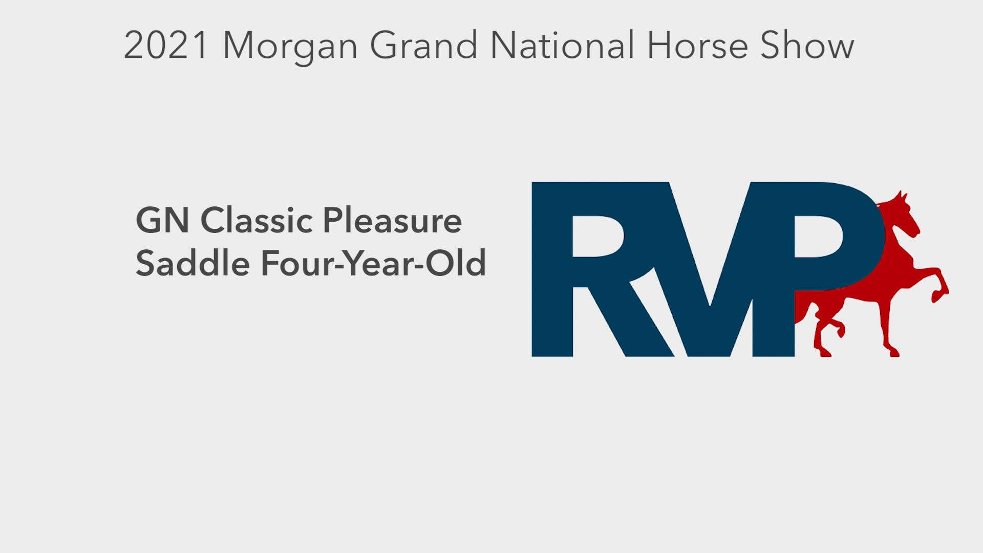 MGN21 - Class 169 - GN Classic Pleasure Saddle Four-Year-Old