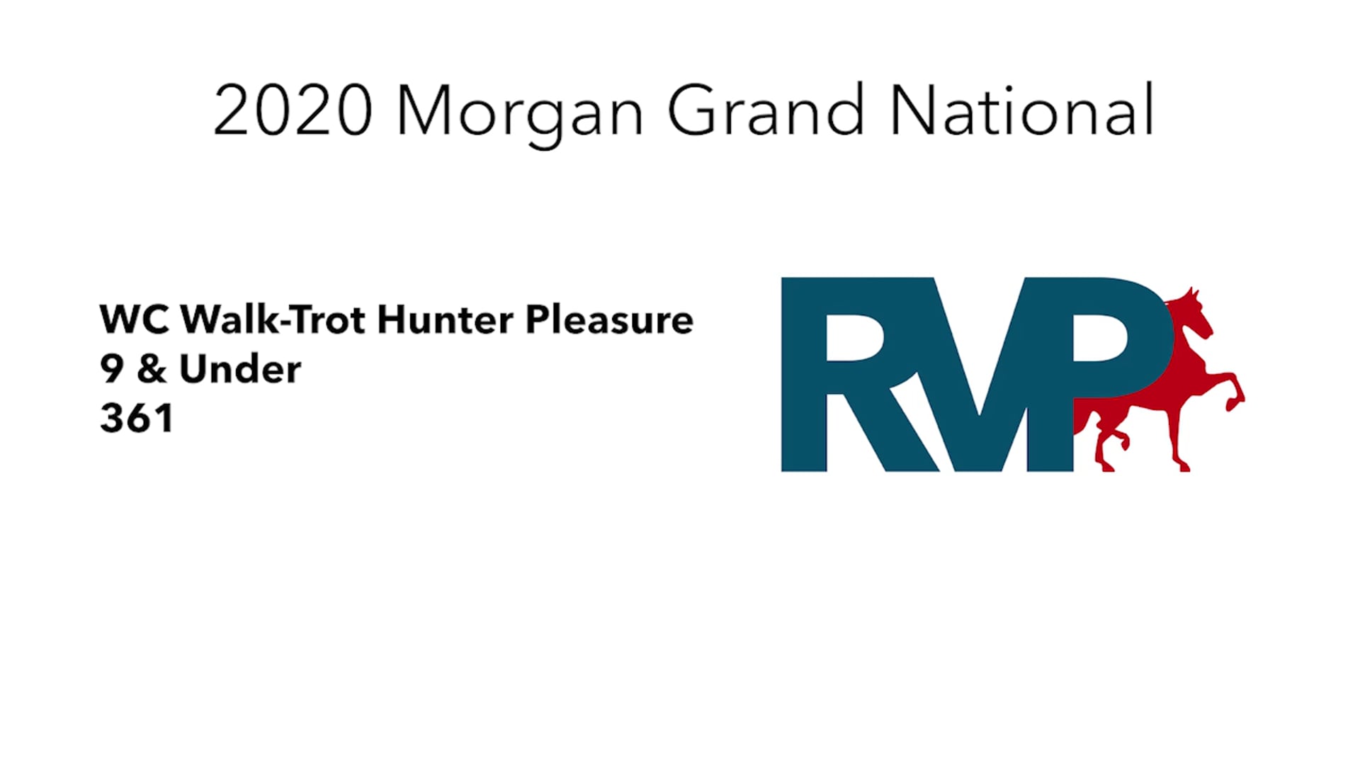 2020 MGN - 361 WC Walk-Trot Hunter Pleasure 9 & Under