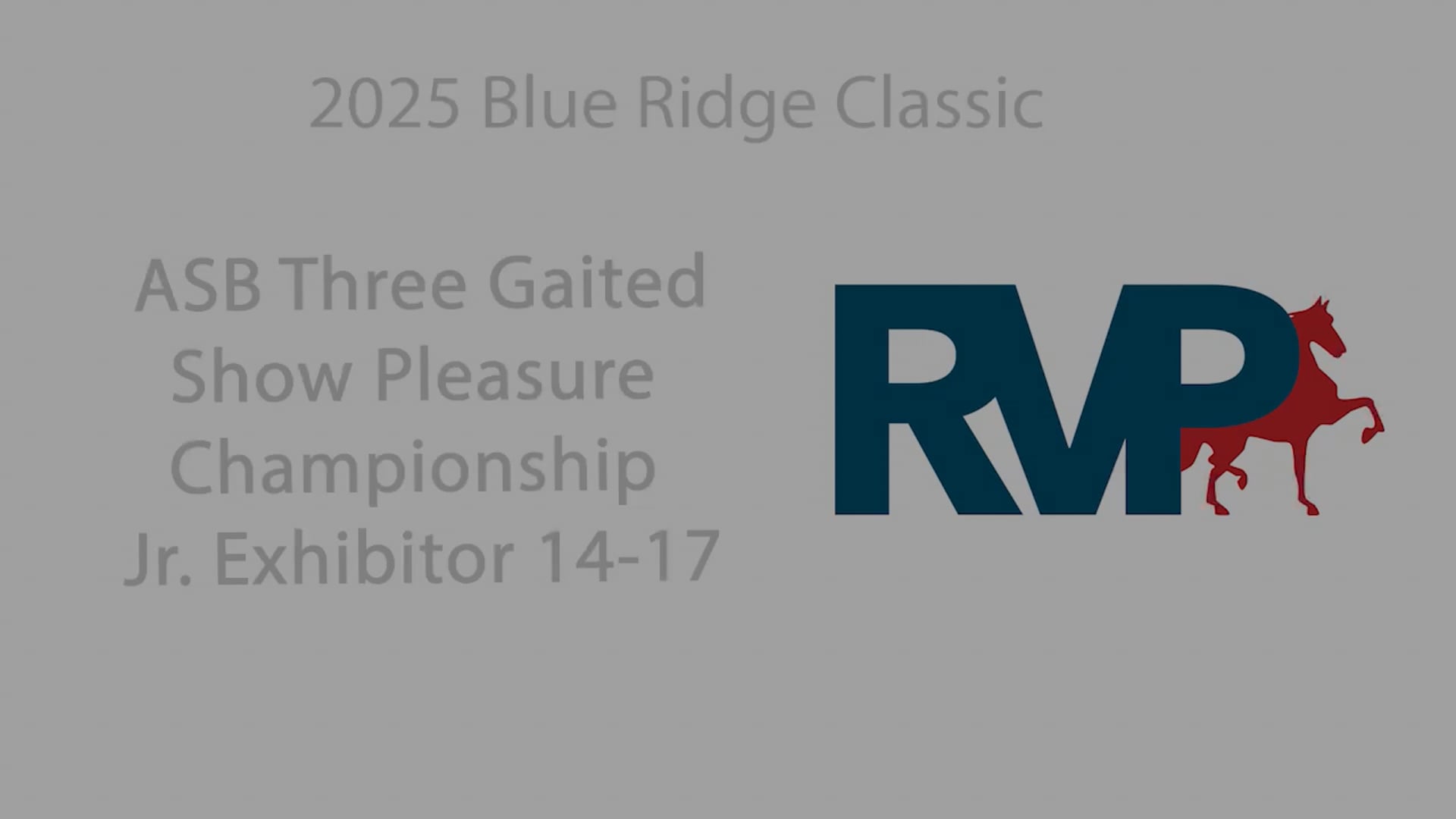BRC25 - Class 190 - ASB Three Gaited Show Pleasure Championship Jr. Exhibitor 14-17