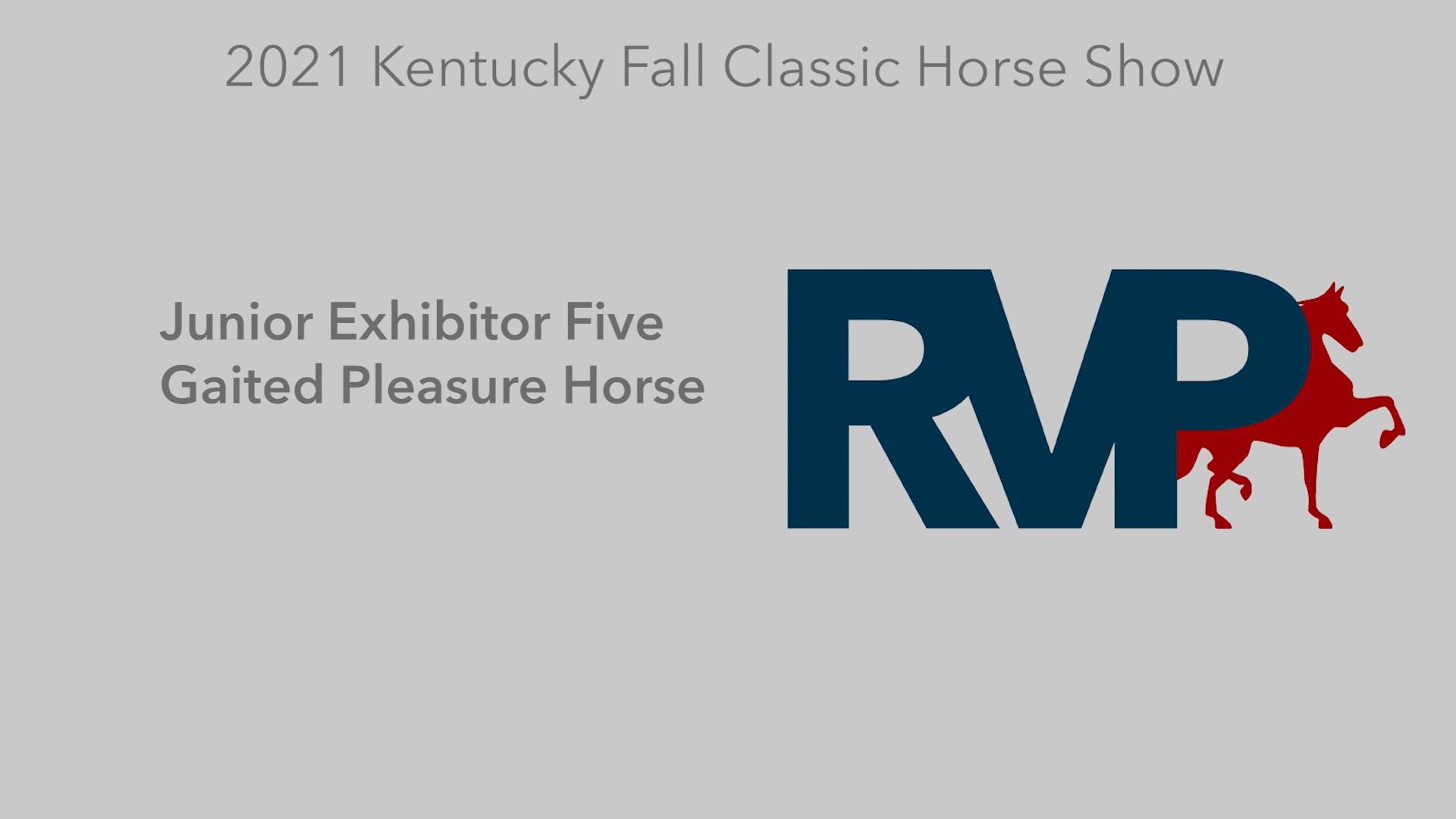 KYFC21 - Class 55 - Junior Exhibitor Five Gaited Pleasure Horse