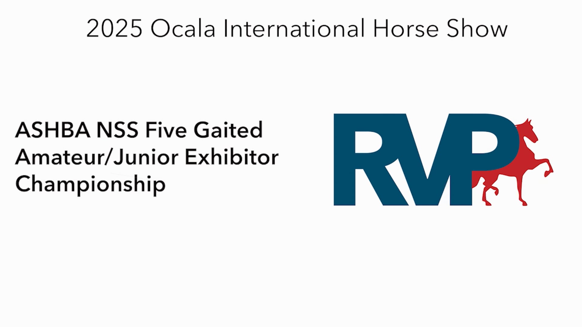 OI25 - Class 101 - ASHBA NSS Five Gaited Amateur:Junior Exhibitor Championship