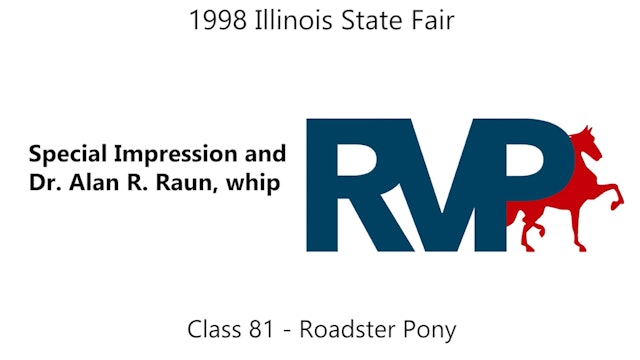 ISF 1998-Special Impression and Dr Alan R. Raun, whip - Class 81 - Roadster Pony