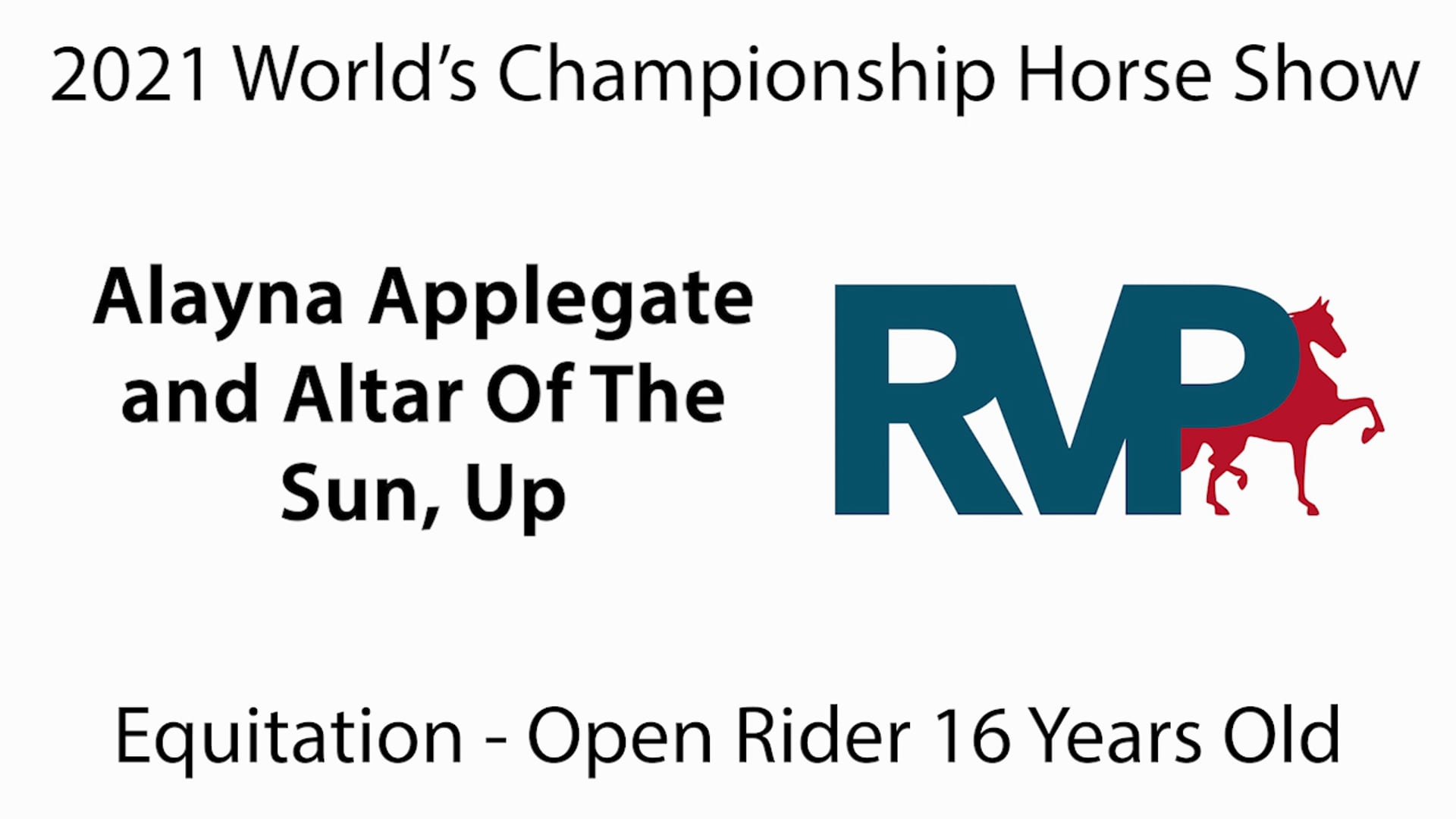 WCHS21 - Class 13 - Alayna Applegate and Altar Of The Sun, Up