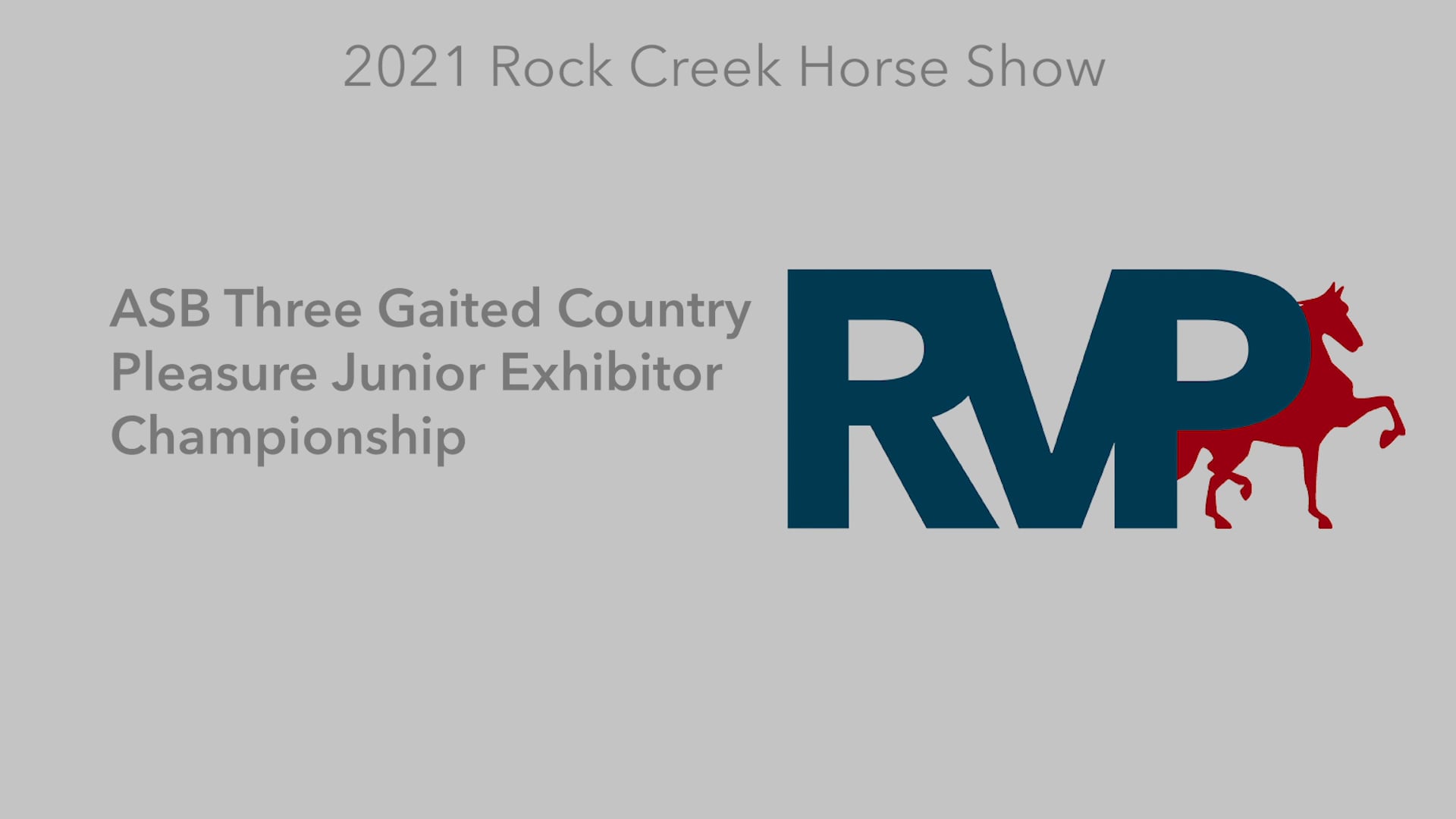 RC21 - Class 67 - ASB Three Gaited Country Pleasure Junior Exhibitor Championship