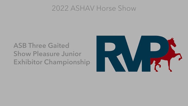 ASHAV22 - Class 97 - ASB Three Gaited Show Pleasure Junior Exhibitor Championship