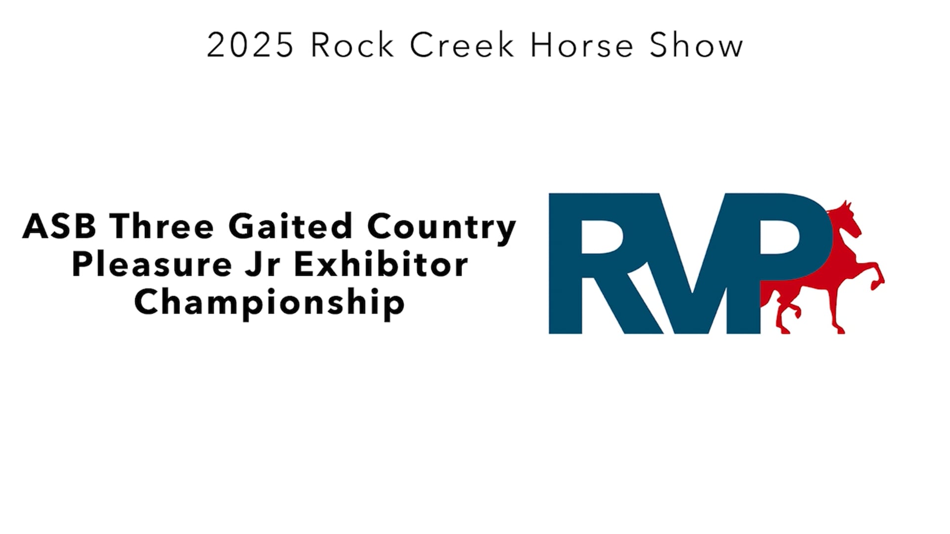 RC25 - Class 74 - ASB Three Gaited Country Pleasure Jr Exhibitor Championship