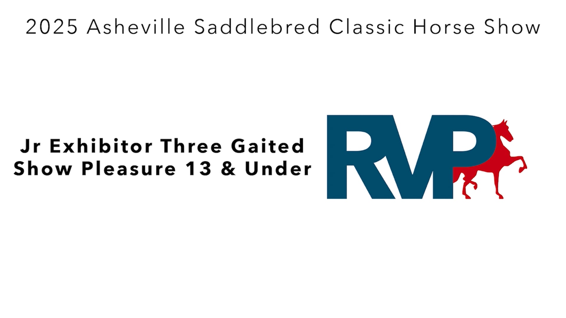 ASC25 - Class 78 - Jr Exhibitor Three Gaited Show Pleasure 13 & Under