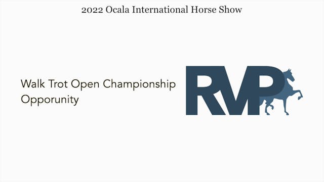 OIHS22 - Class 100 - Walk Trot Open C...