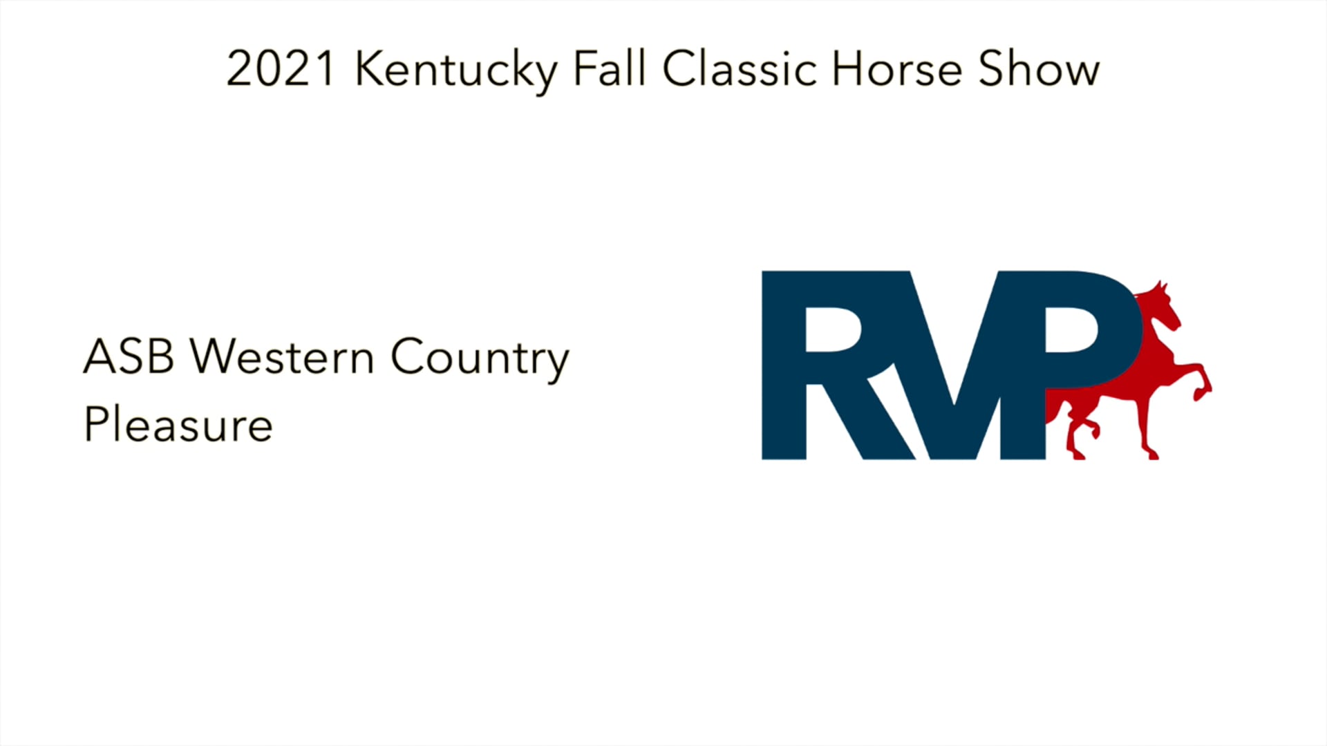 KFC21 - Class 25 - Western Country Pleasure