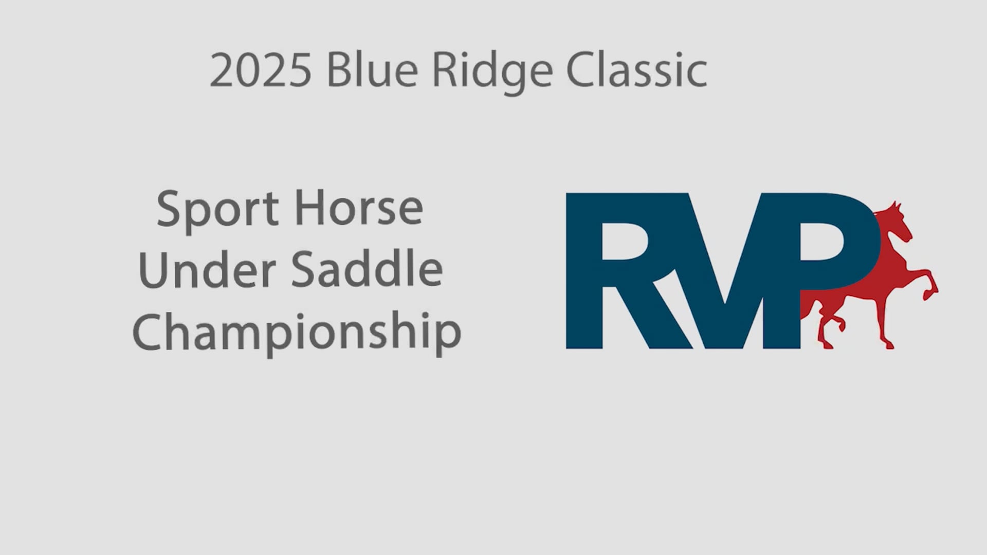 BRC25 - Class 203 - Sport Horse Under Saddle Championship
