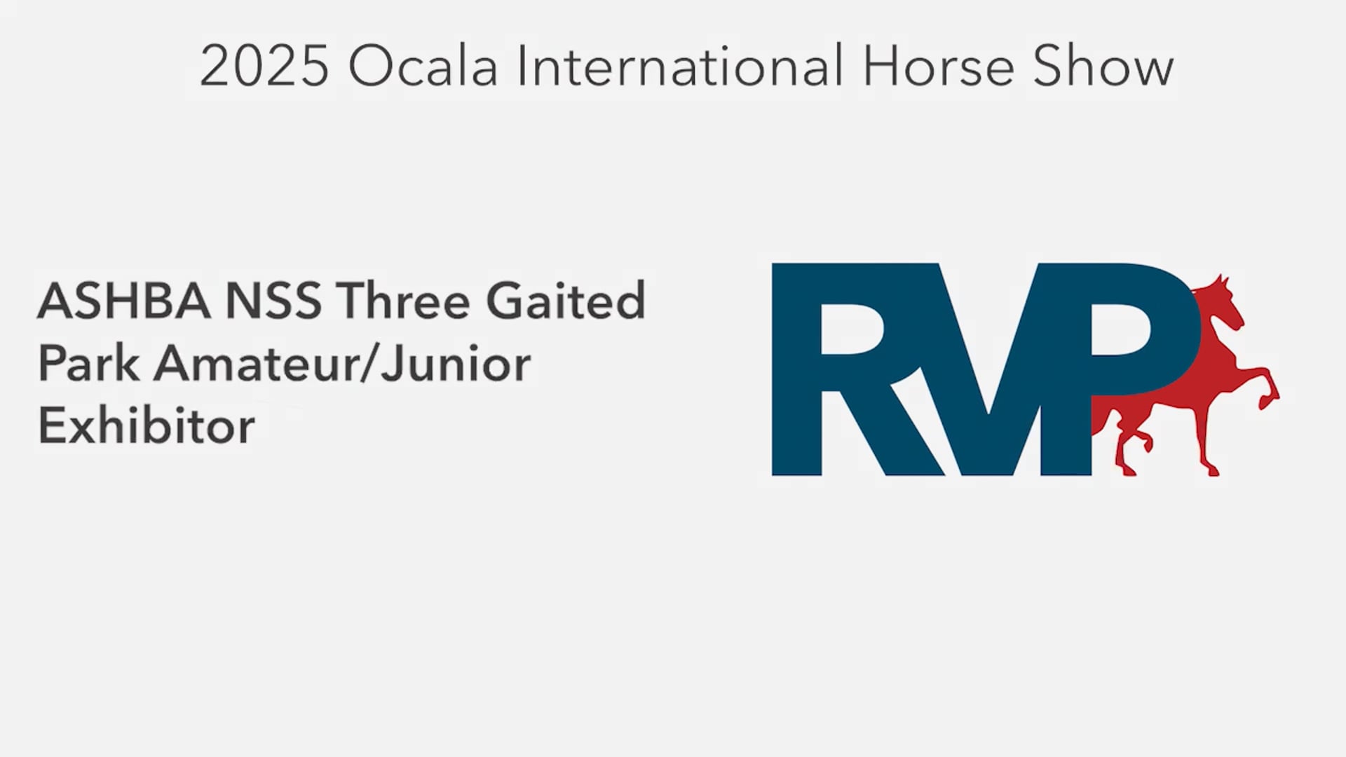 OI25 - Class 42 - ASHBA NSS Three Gaited Park Amateur:Junior Exhibitor