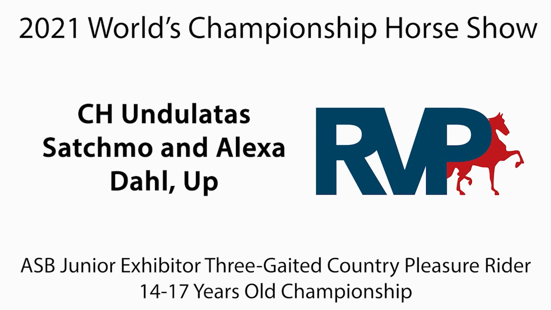 WCHS21 - Class 217 - CH Undulatas Satchmo and Alexa Dahl, Up