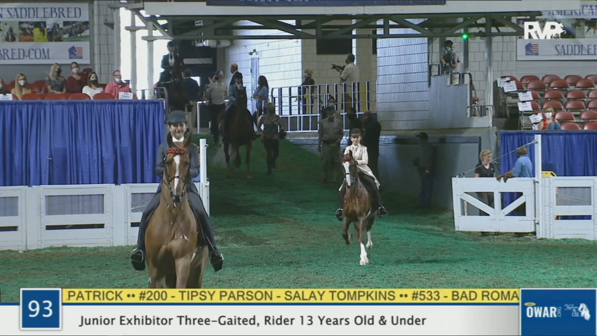 WCHS 2020 Class 93 - Junior Exhibitor Three-Gaited, Rider 13 Years Old & Under