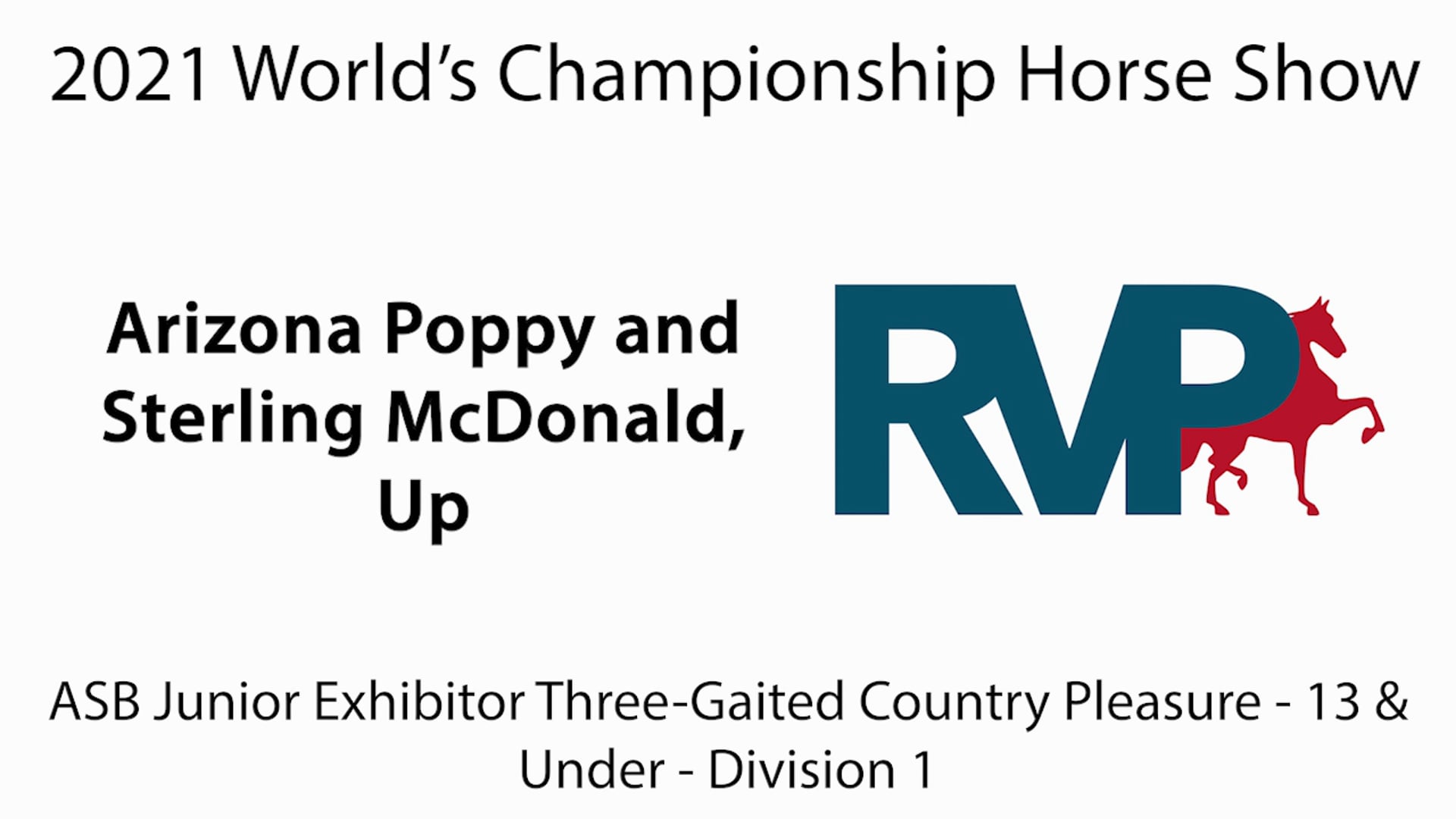 WCHS21 - Class 48 - Arizona Poppy and Sterling McDonald, Up