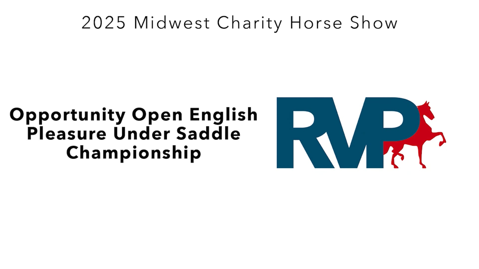 MW25 - Class 155 - Opportunity Open English Pleasure Under Saddle Championship
