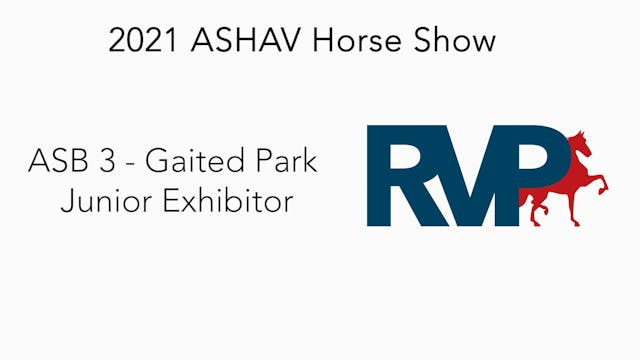 ASHAV21 - Class 42 - ASB 3 - Gaited P...