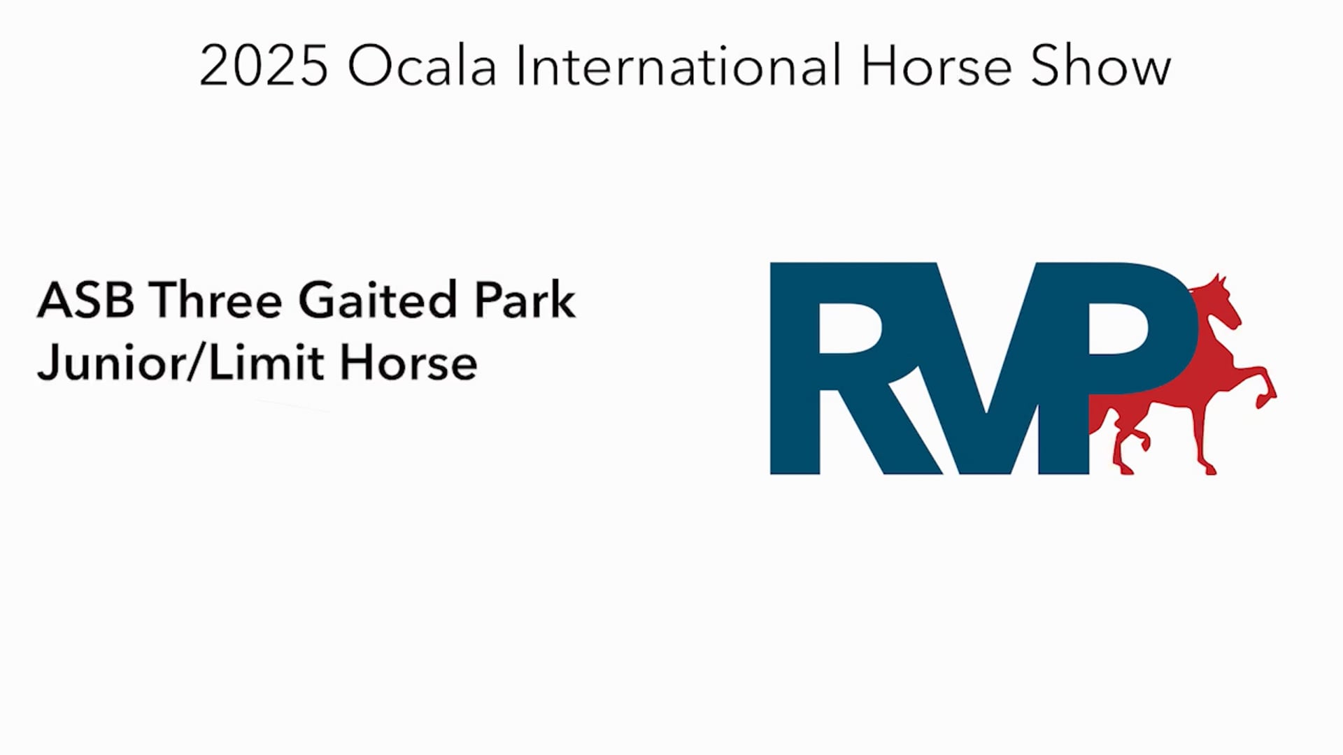 OI25 - Class 85 - ASB Three Gaited Park Junior:Limit Horse