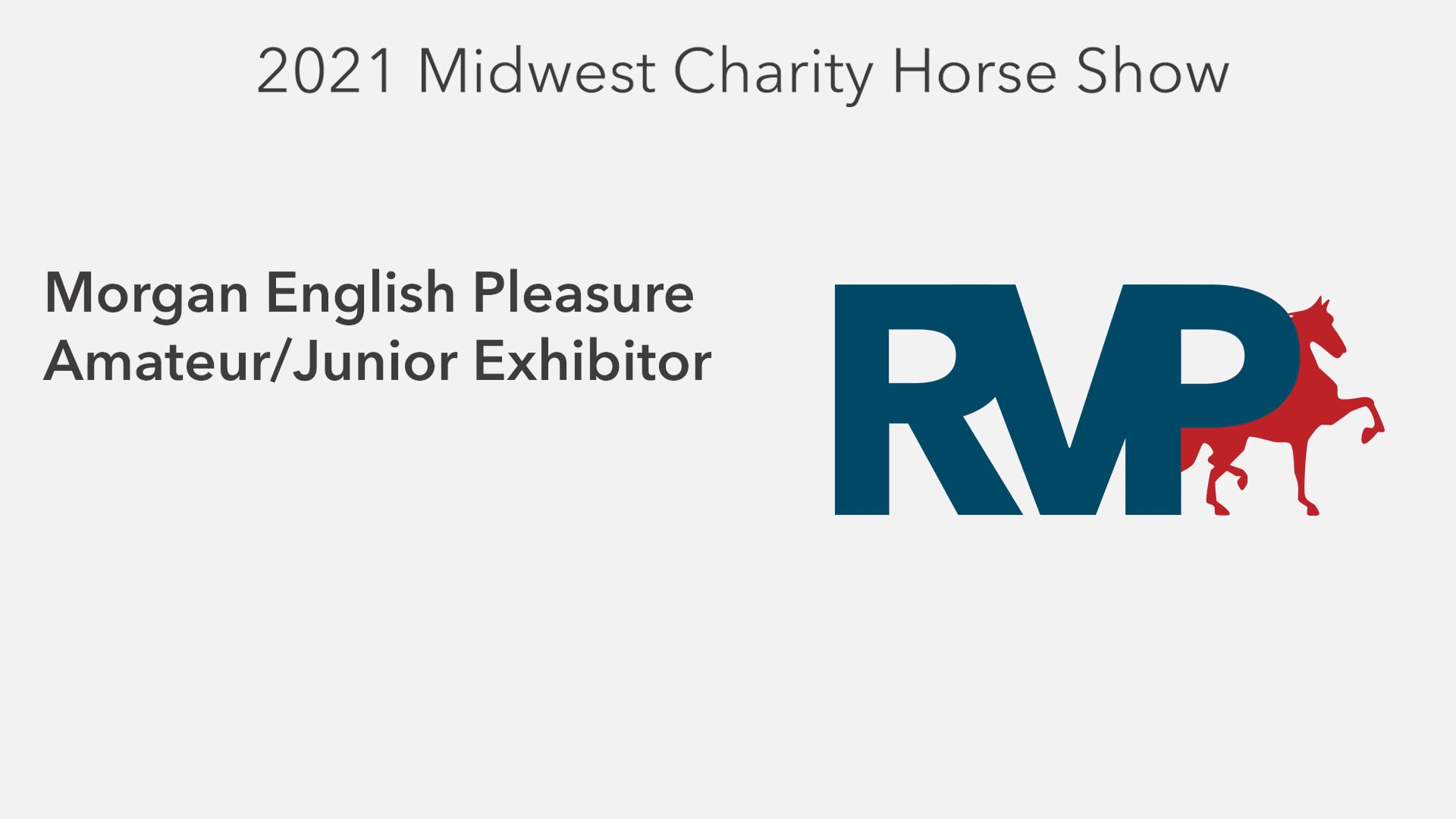 MW21 - Class 100 - Morgan English Pleasure Amateur-Junior Exhibitor
