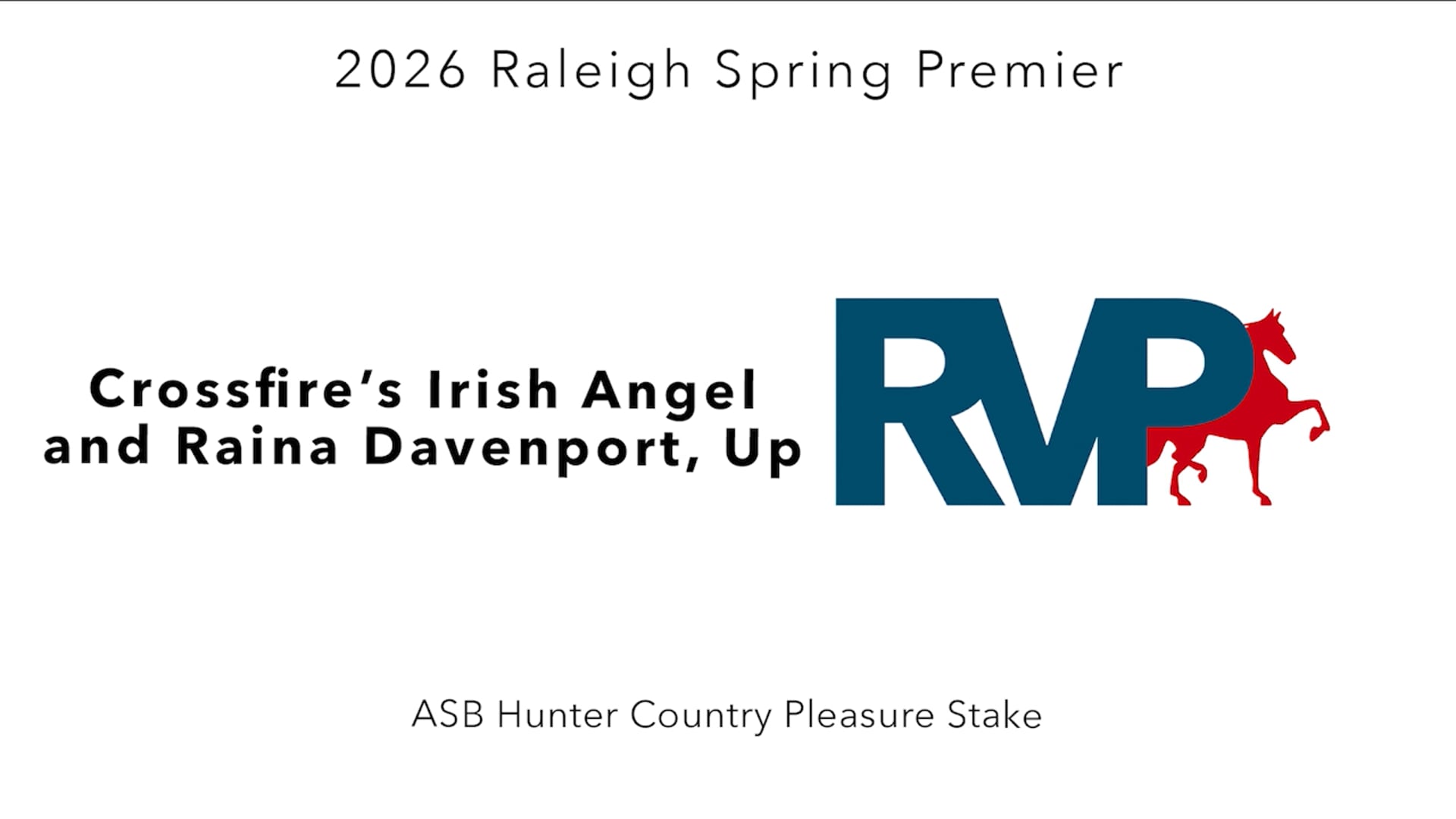 RSP26 - Class 139 - Crossfire's Irish Angel and Raina Davenport, Up