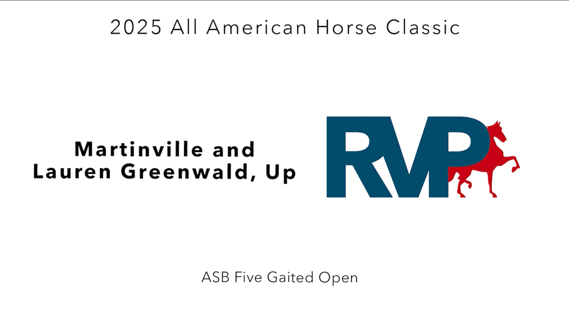 AAC25 - Class 30 - Martinville and Lauren Greenwald, Up