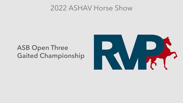ASHAV22 - Class 113 - ASB Open Three Gaited Championship