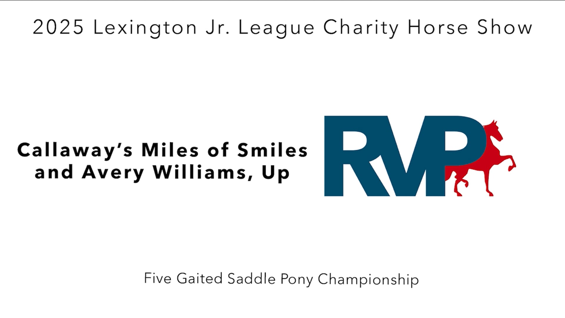 LJL25 - Class 119 - Callaway's Miles of Smiles and Avery Williams, Up