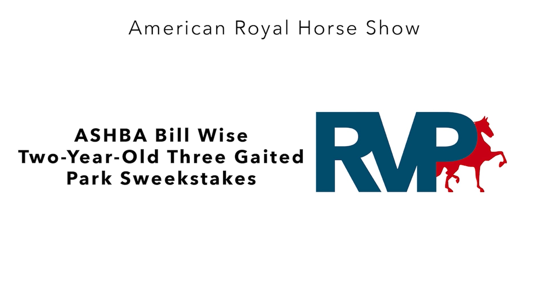 AR24 - Class 93 - ASHBA Bill Wise Two-Year-Old Three Gaited Park Sweepstakes