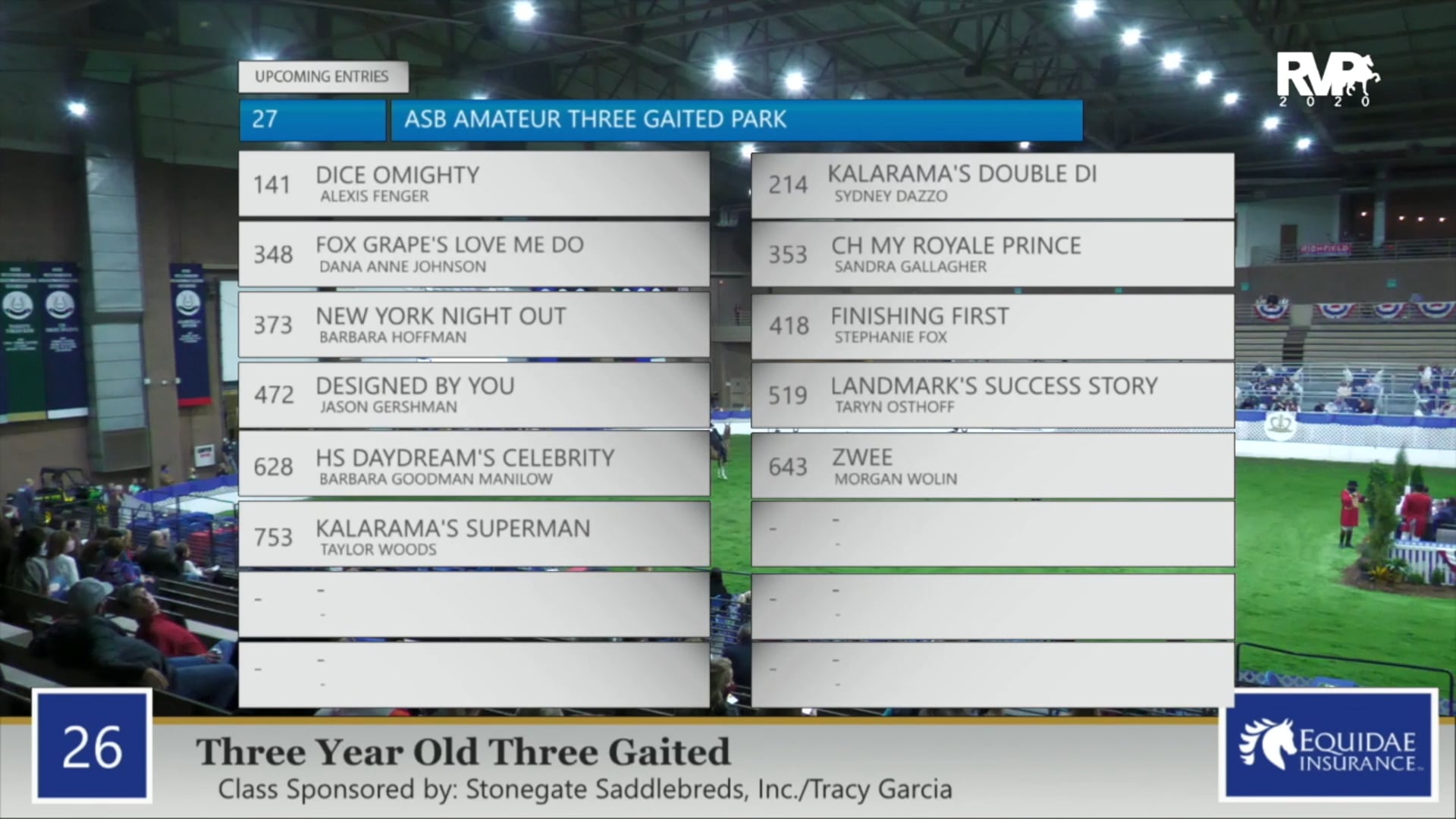 2020 AR - Class 26 Three Year Old Three Gaited