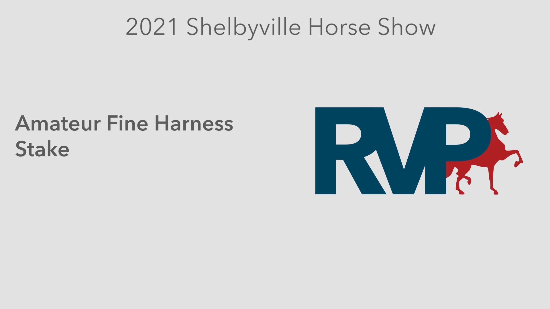 SHS21 - Class 27 -  Amateur Fine Harness Stake