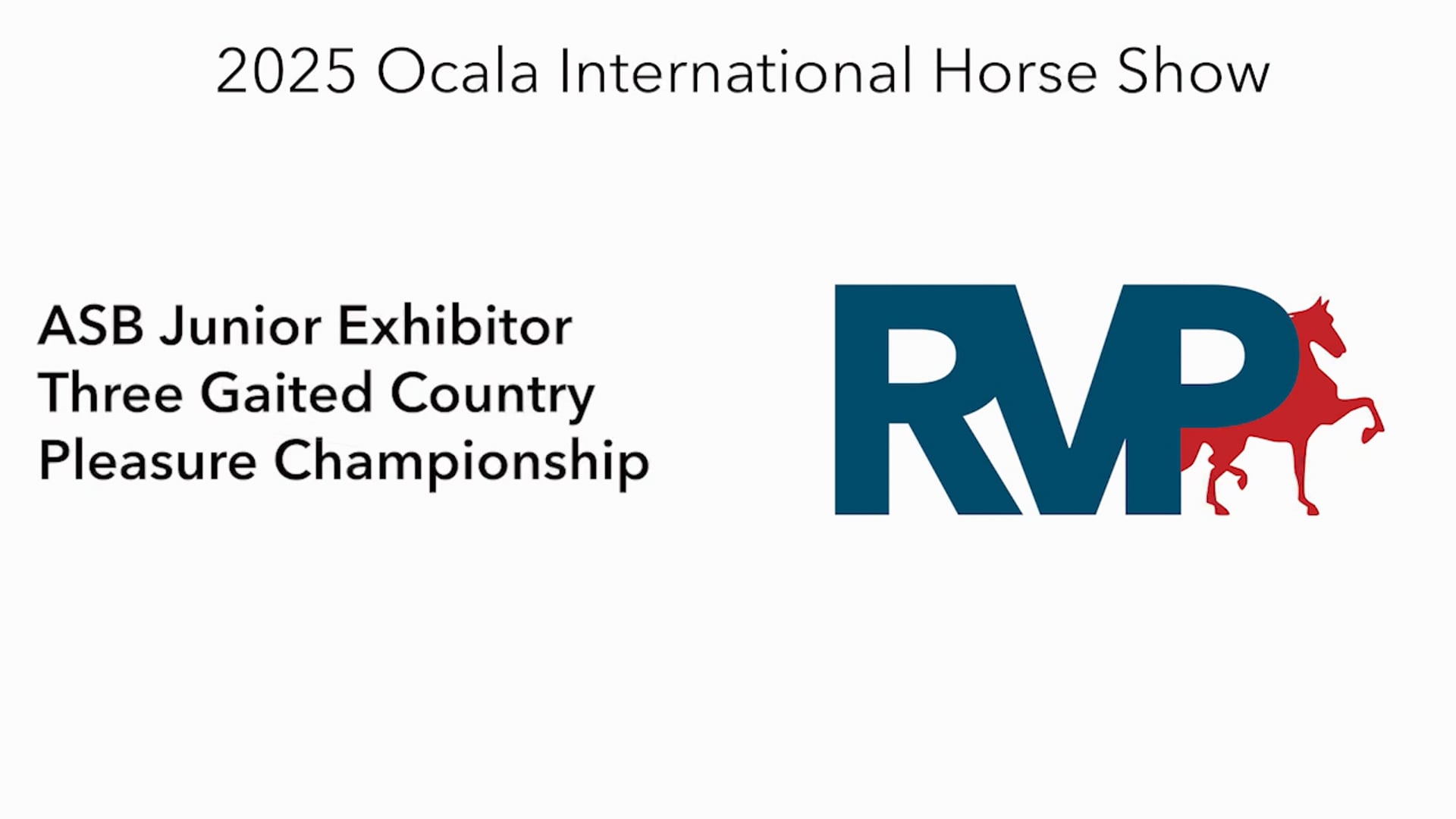 OI25 - Class 123 - ASB Junior Exhibitor Three Gaited Country Pleasure Championship