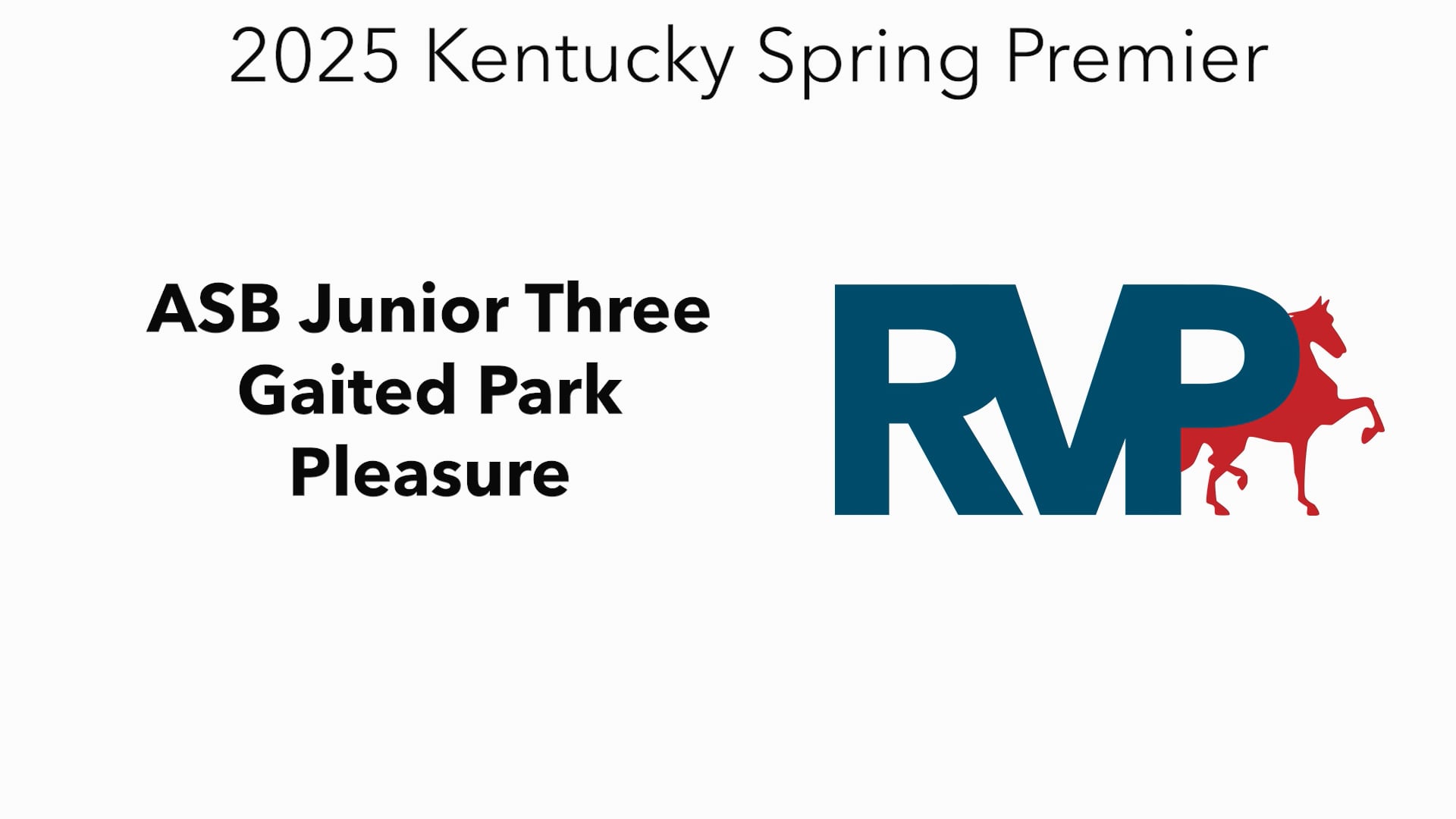 KYSP25 - Class 63.1 - ASB Junior Three Gaited Park Pleasure