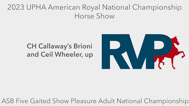 AR23 - Class 120 - CH Callaway’s Brio...