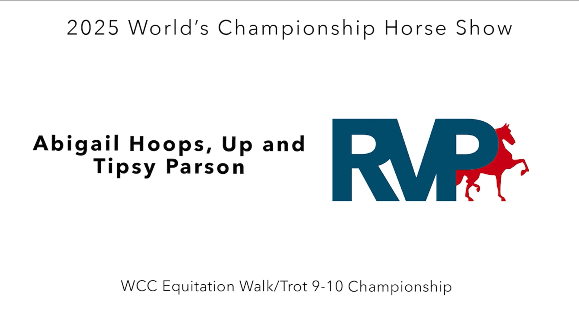 WCHS25 - Class 177 - Abigail Hoops, Up and Tipsy Parson