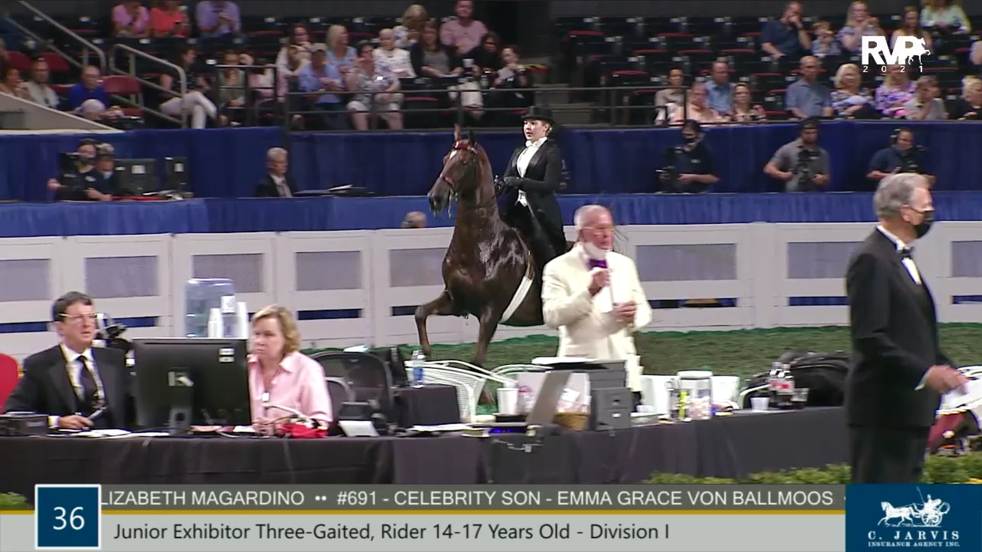 WCHS21 - Class 36 - Junior Exhibitor Three-Gaited Rider 14-17 Years Old Division 1