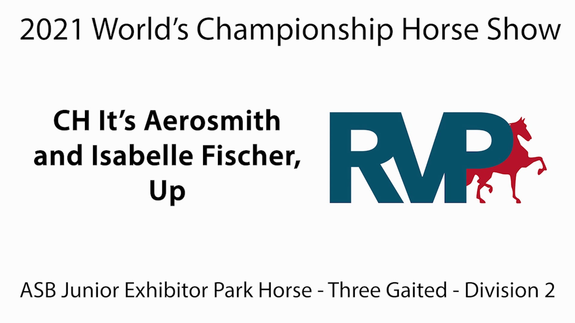 WCHS21 - Class 39A - CH It's Aerosmith and Isabelle Fischer, Up