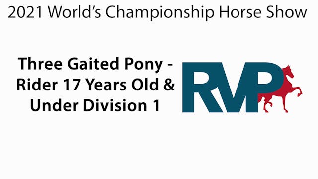 WCHS21 - Class 30 - Three Gaited Pony...