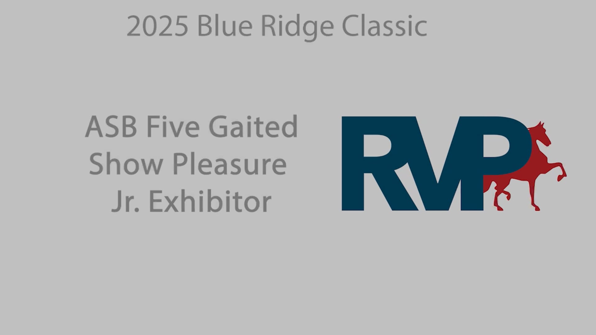 BRC25 - Class 7 - ASB Five Gaited Show Pleasure Jr. Exhibitor