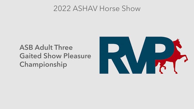 ASHAV22 - Class 76 - ASB Adult Three ...