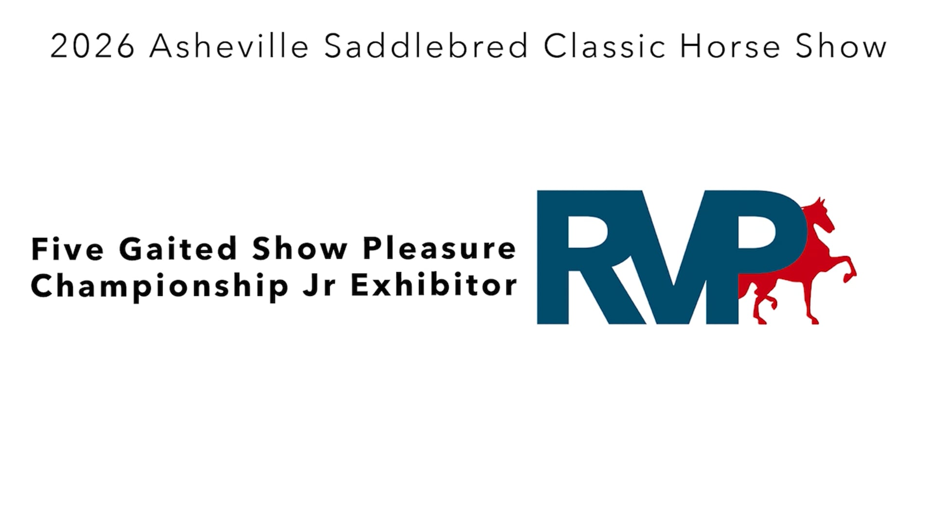 ASC26 - Class 120 - Five Gaited Show Pleasure Championship Jr Exhibitor