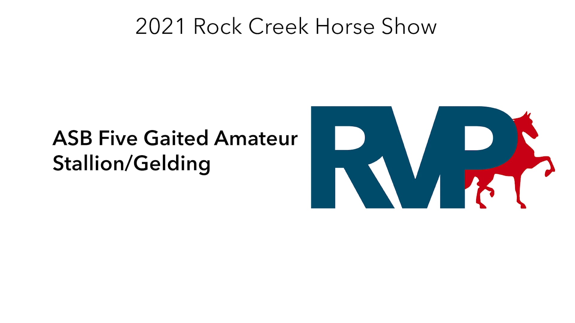 RC21 - Class 42 - ASB Five Gaited Amateur Stallion-Gelding