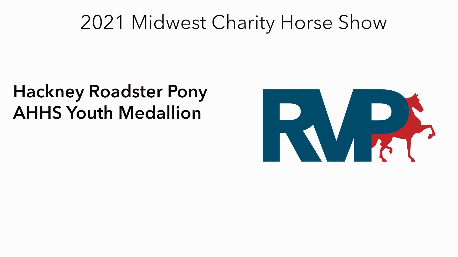 MW21 - Class 112 - Hackney Roadster Pony AHHS Youth Medallion