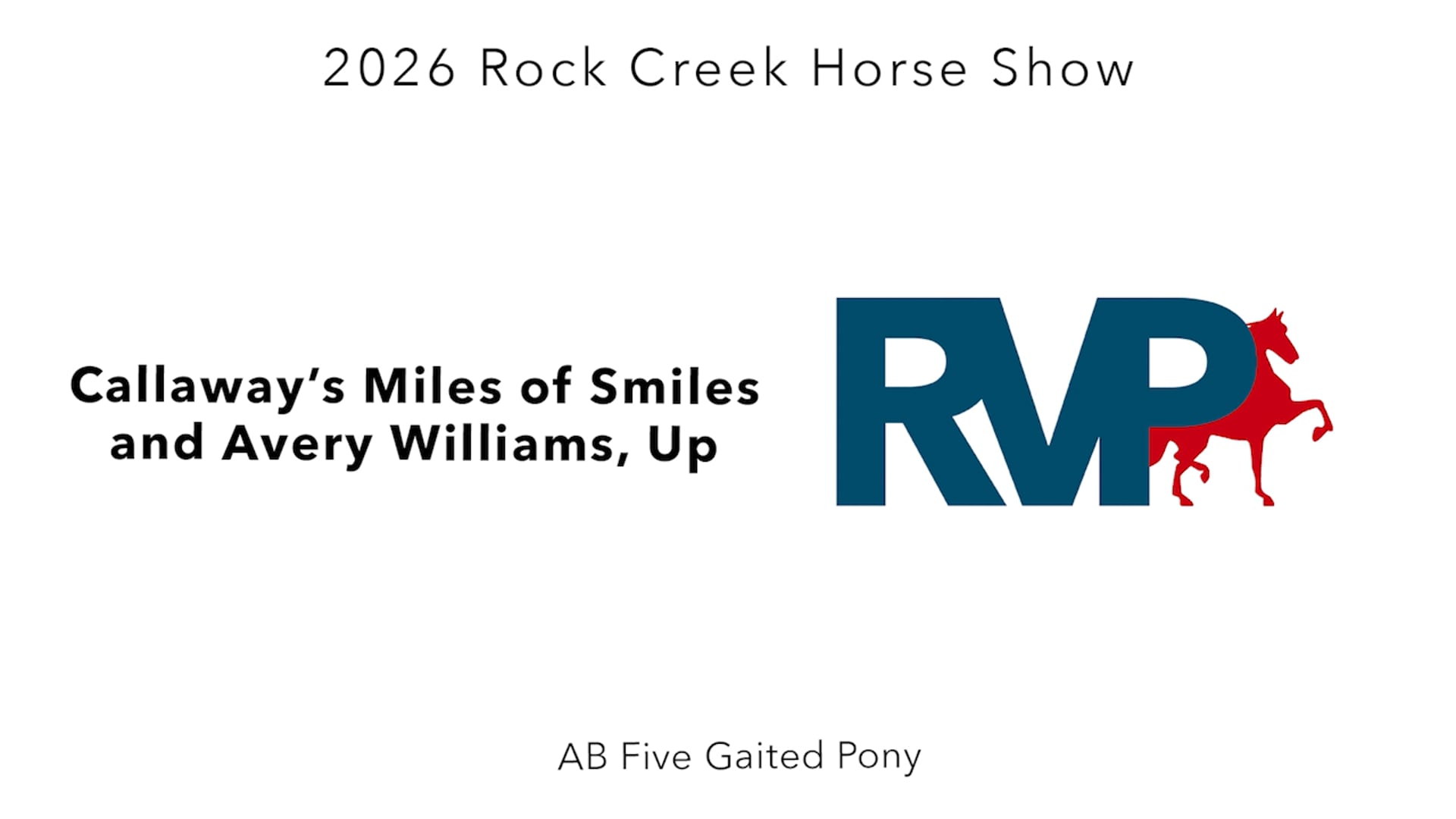 RC26 - Class 45 - Callaway's Miles of Smiles and Avery Williams, Up