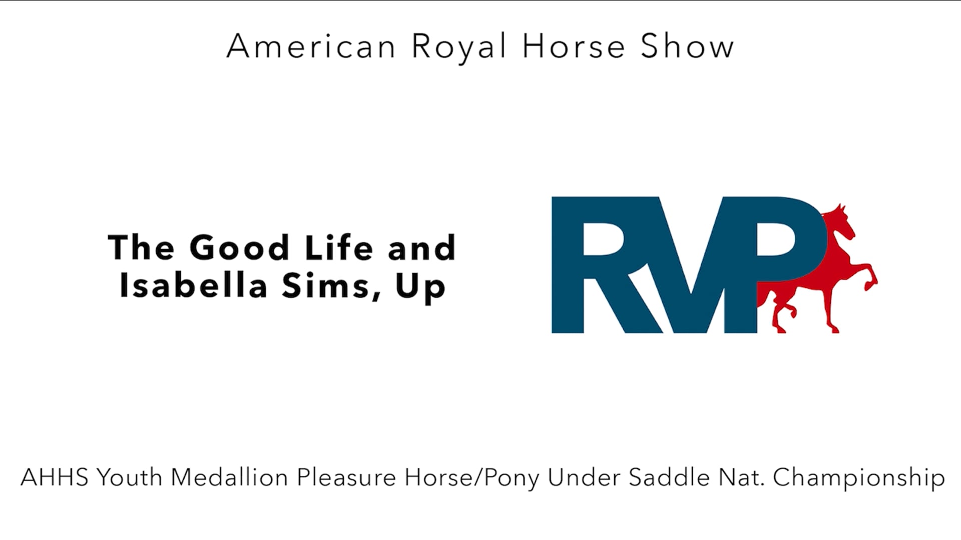 AR24 - Class 169 - The Good LIfe and Isabella Sims, Up