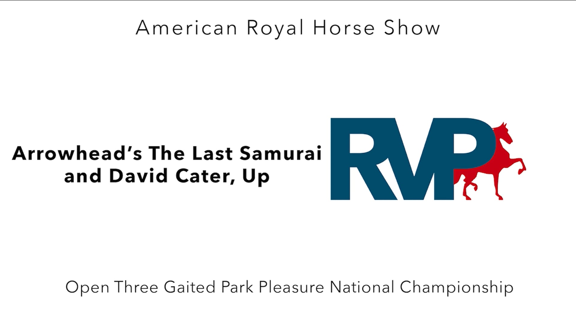 AR24 - Class 114 - Arrowhead's The Last Samurai and David Cater, Up