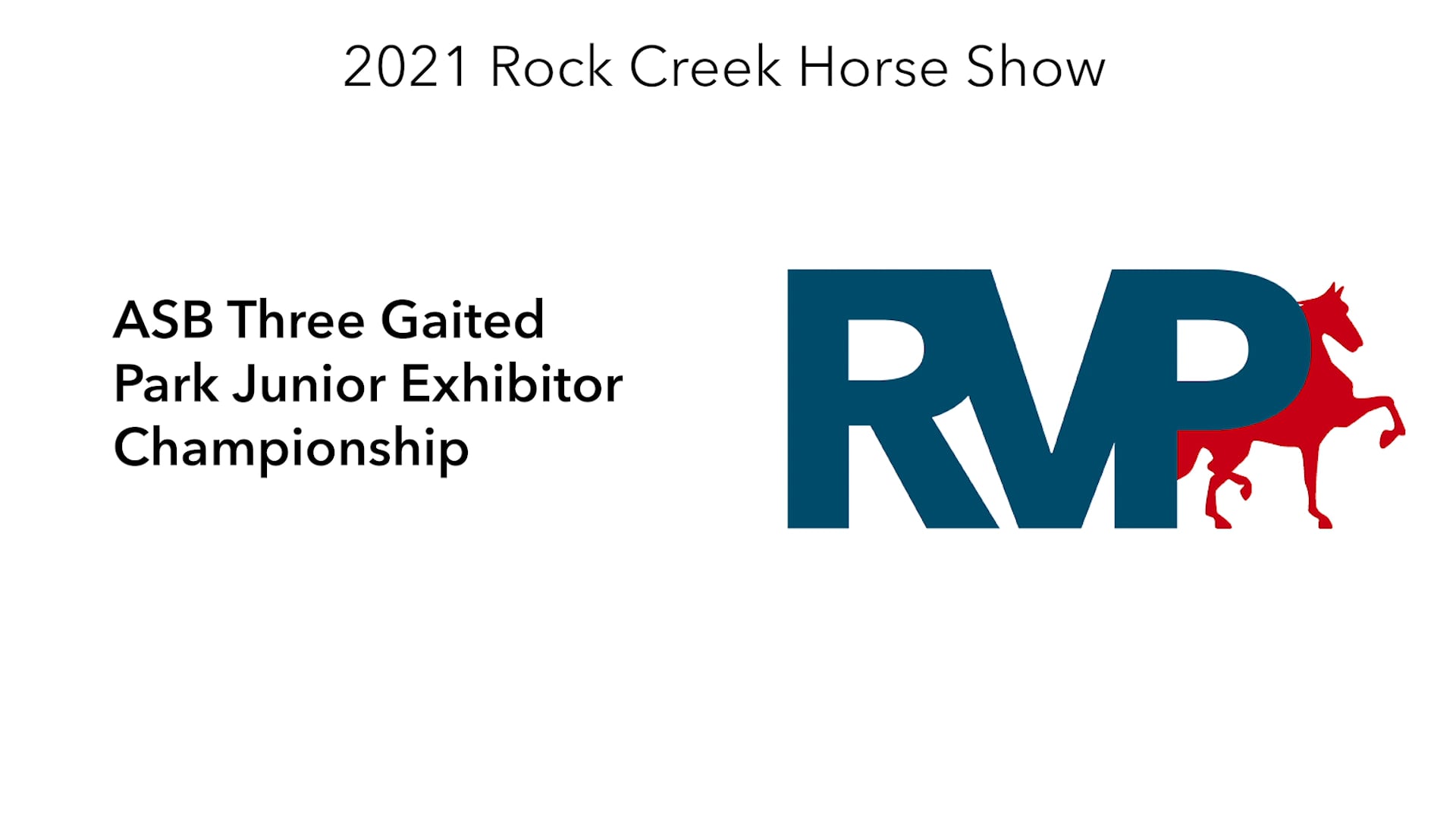 RC21 - Class 76 - ASB Three Gaited  Park Junior Exhibitor Championship