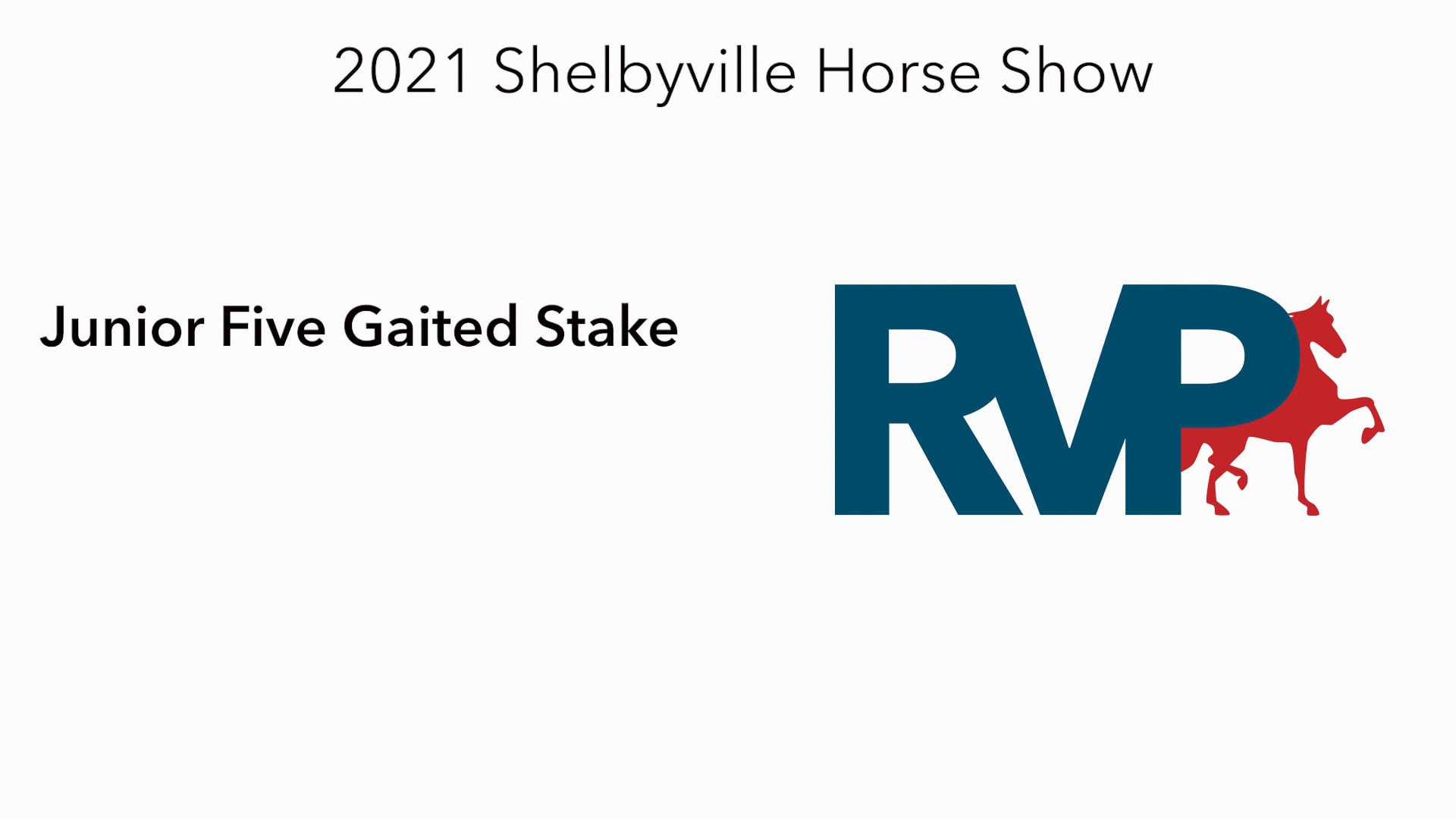 SHS21 - Class 33 -  Junior Five Gaited Stake