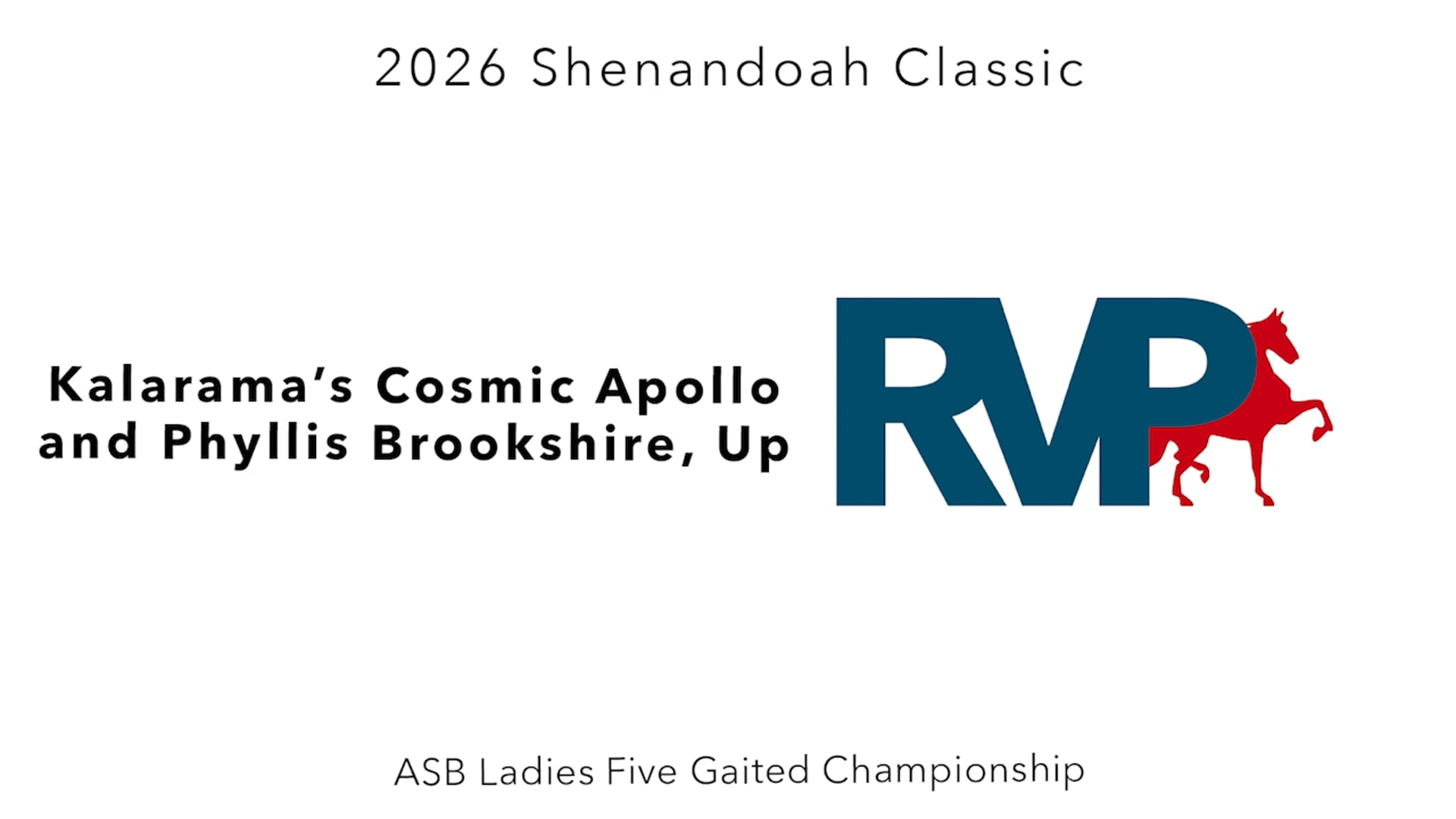 SC26 - Class 89 - Kalarama's Cosmic Apollo and Phyllis Brookshire, Up