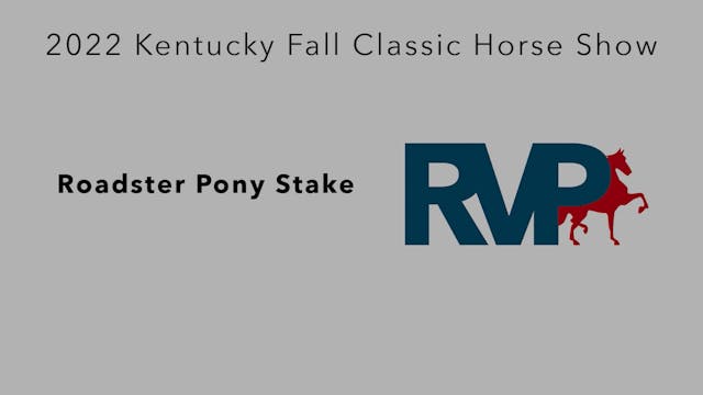 KYFC22 - Class 98 - Roadster Pony Stake