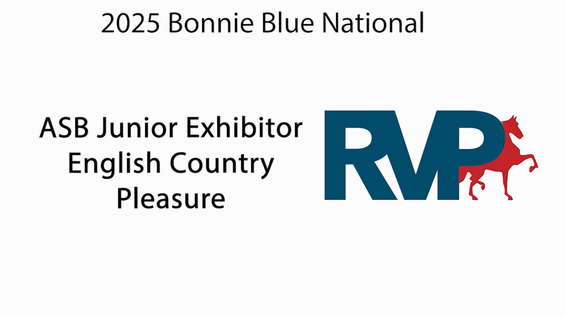 BB25 - Class 78 - ASB Junior Exhibitor  English Country  Pleasure 